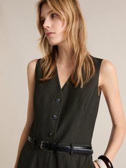 Mango Yolan Pinstripe Belted Jumpsuit, Green, Green