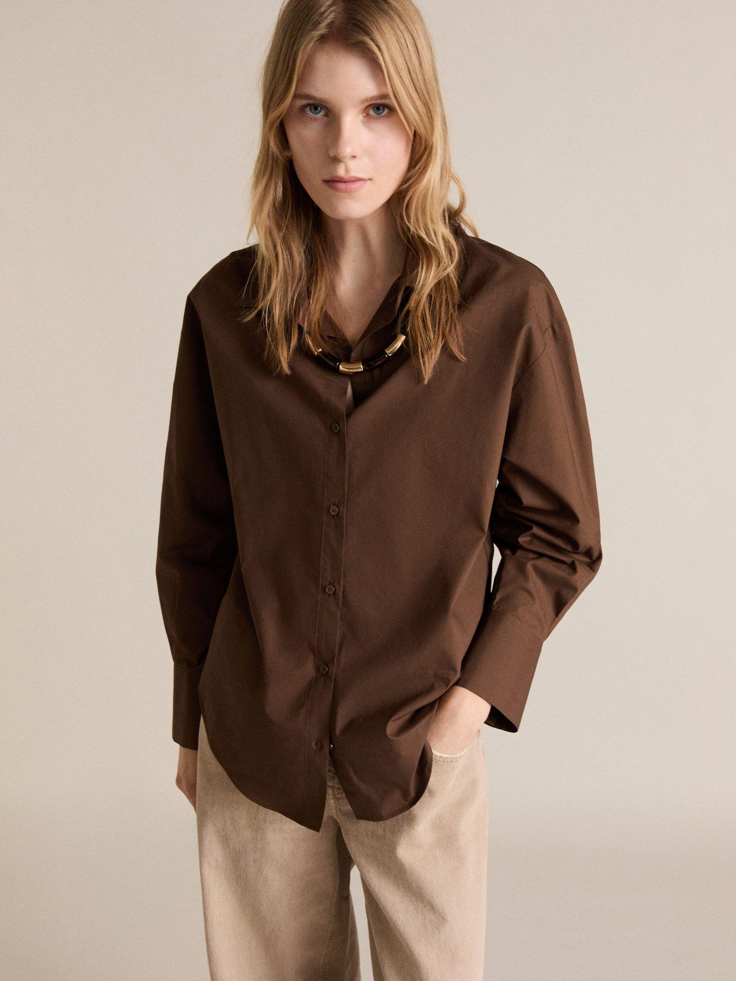 Product image 1 of 7, which shows Mango Fontana Cotton Regular Fit Shirt, Brown, 10