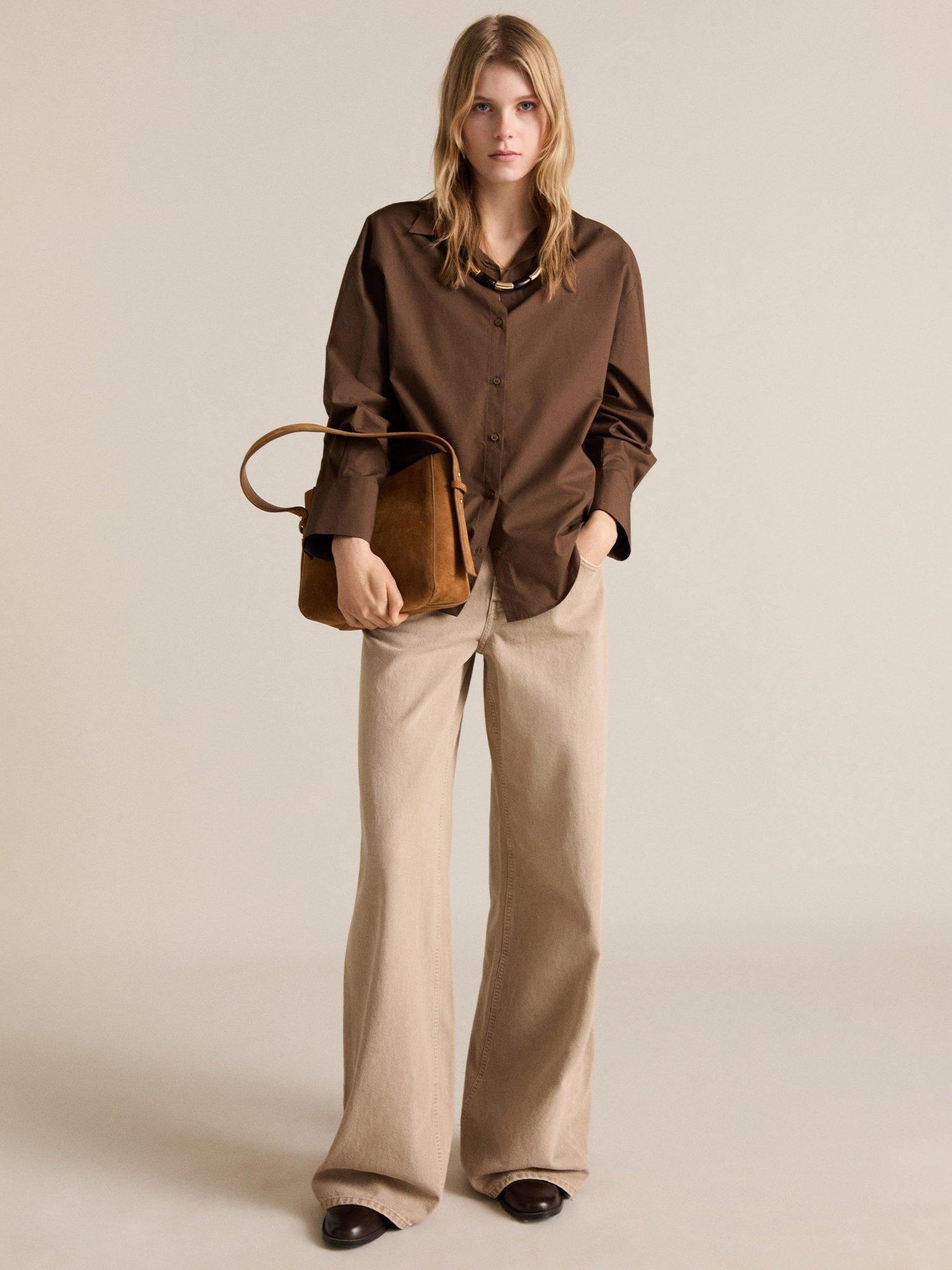 Product image 2 of 7, which shows Mango Fontana Cotton Regular Fit Shirt, Brown, 10