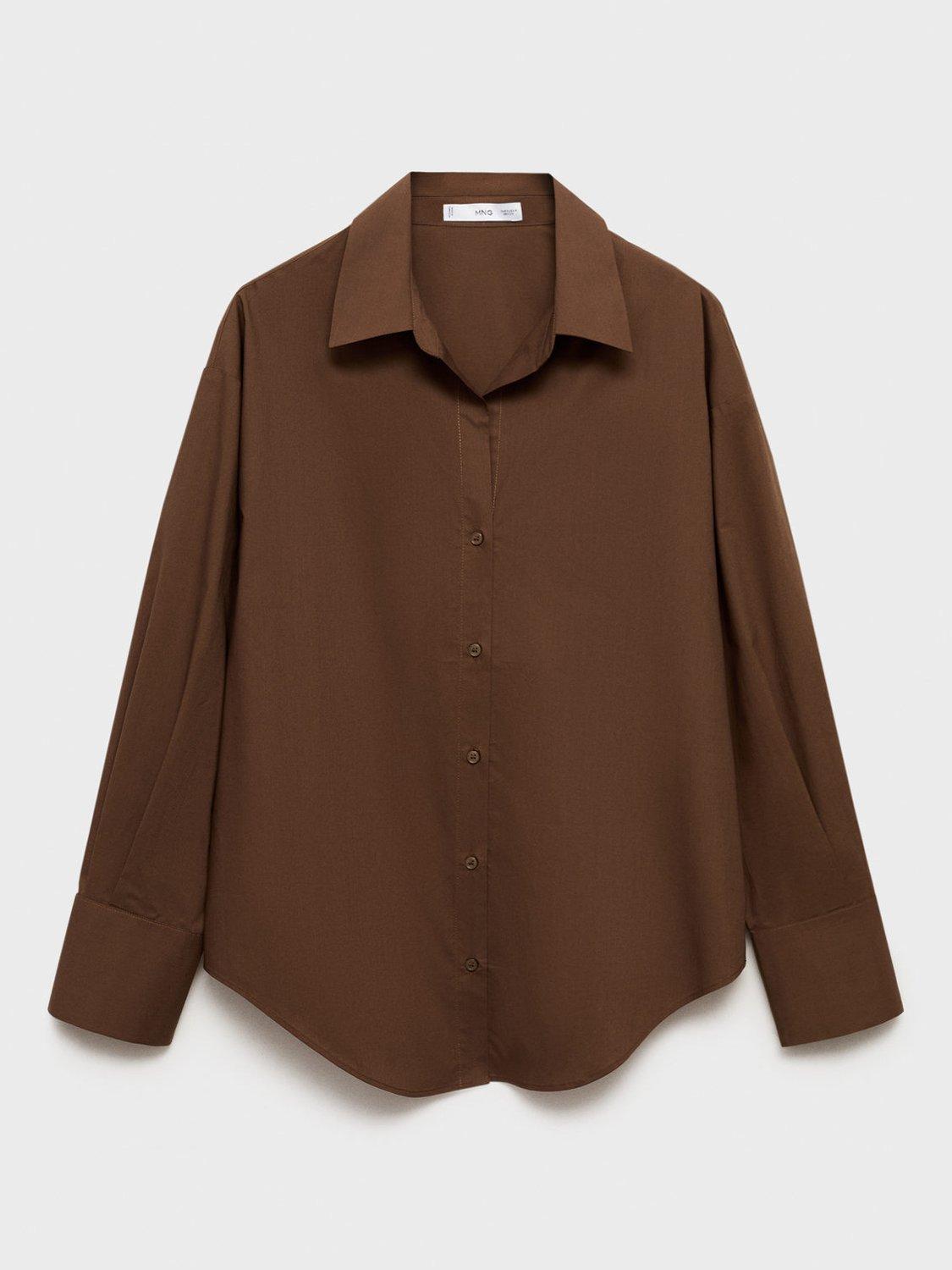 Product image 3 of 7, which shows Mango Fontana Cotton Regular Fit Shirt, Brown, 10