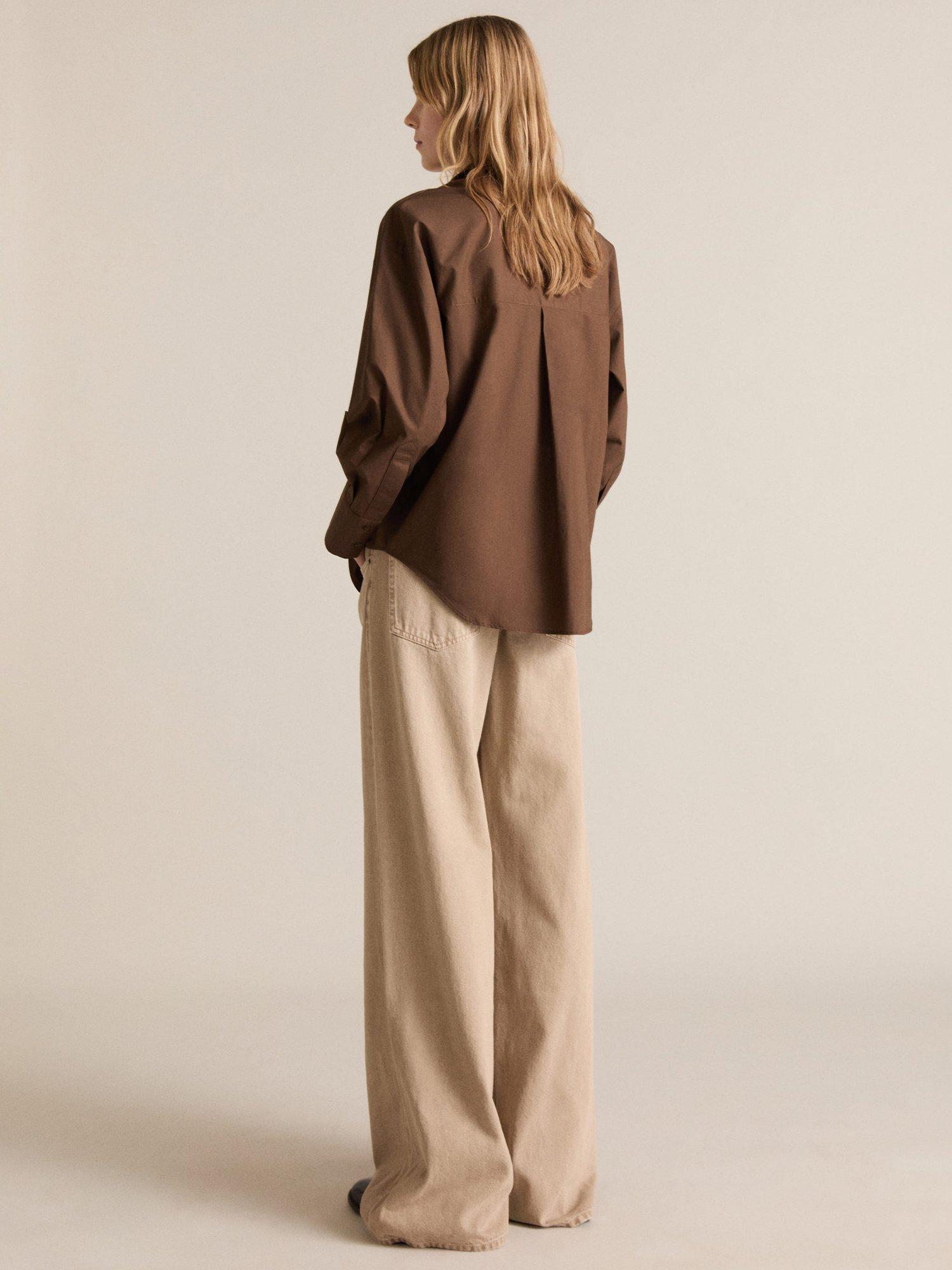Product image 4 of 7, which shows Mango Fontana Cotton Regular Fit Shirt, Brown, 10