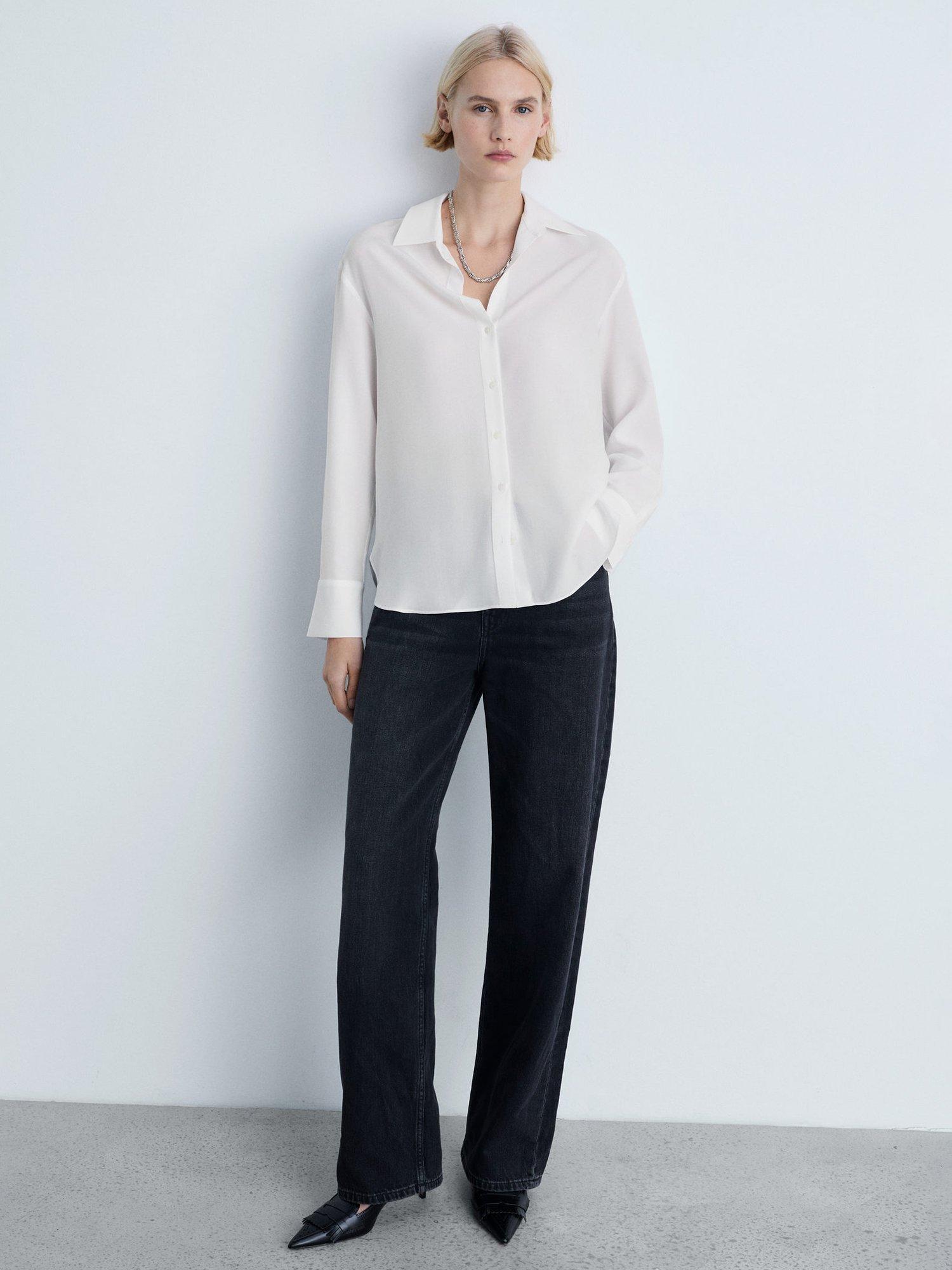 Product image 2 of 8, which shows Mango Lima Shirt, Natural White, 10