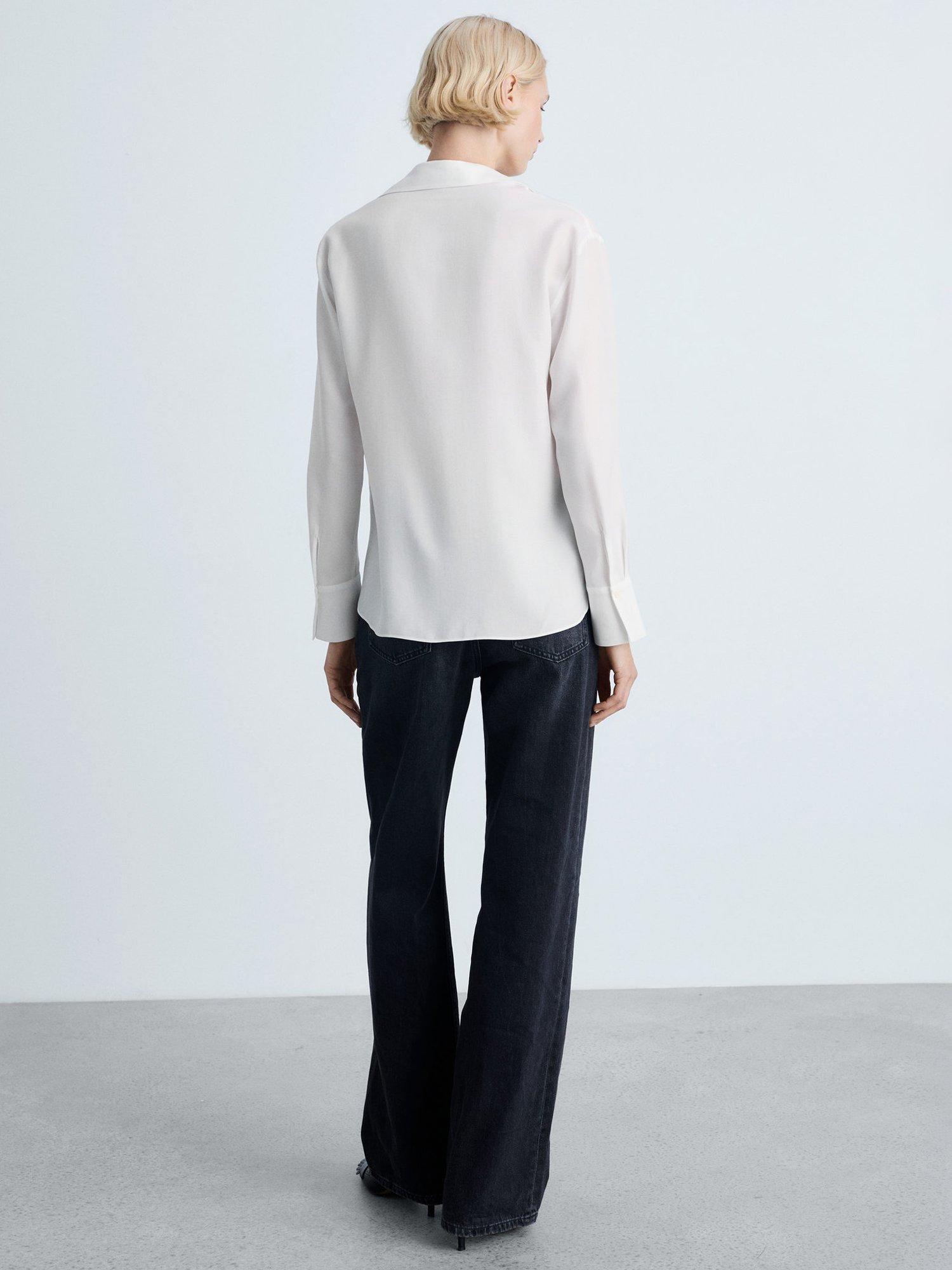 Product image 4 of 8, which shows Mango Lima Shirt, Natural White, 10