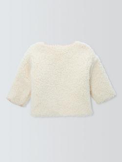 John Lewis Baby Borg Cardigan, Neutral - view 2, Neutral