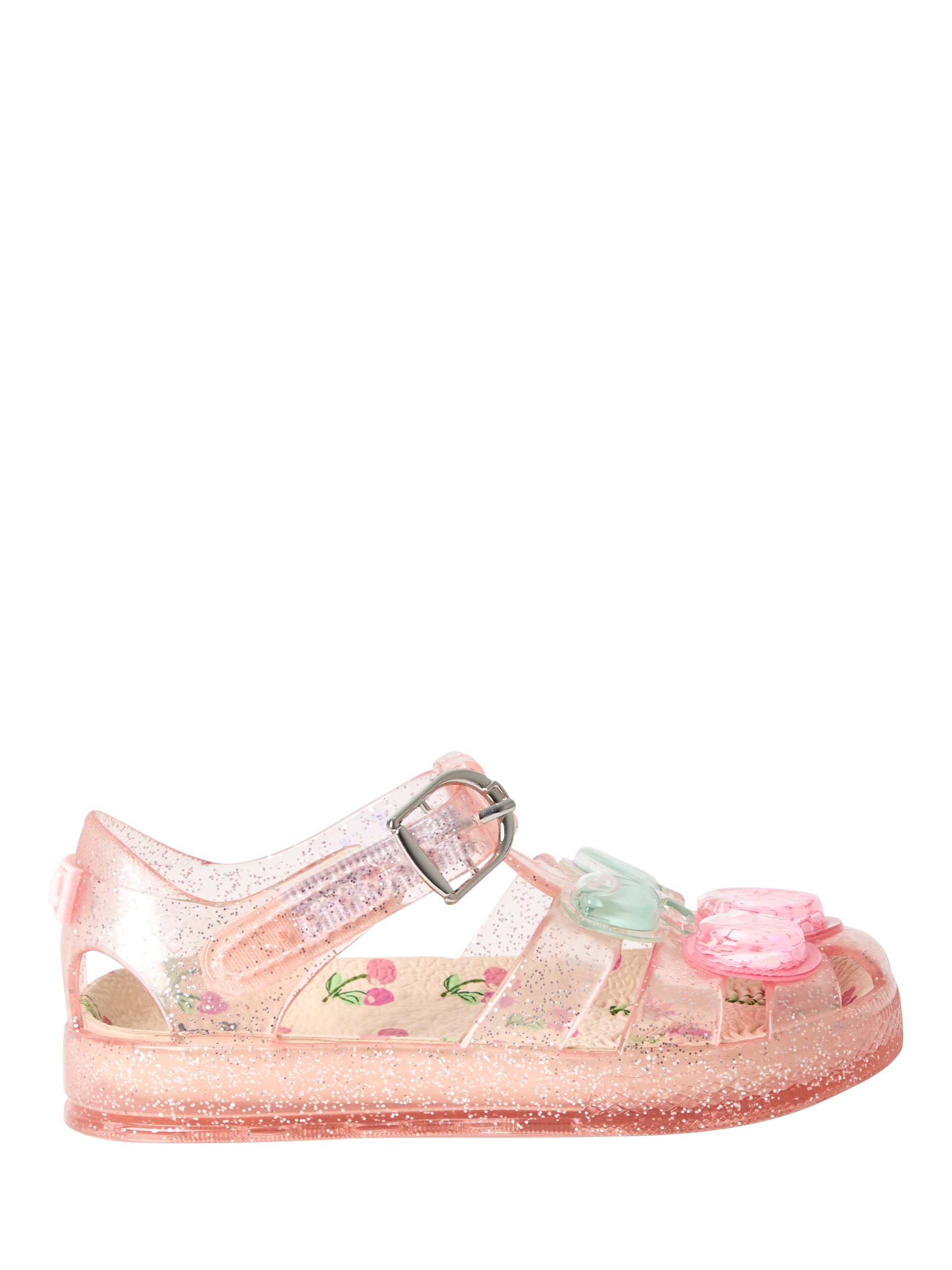 Product image 1 of 4, which shows JoJo Maman Bébé Kids' Cherry Jelly Sandals, Pink, EU21