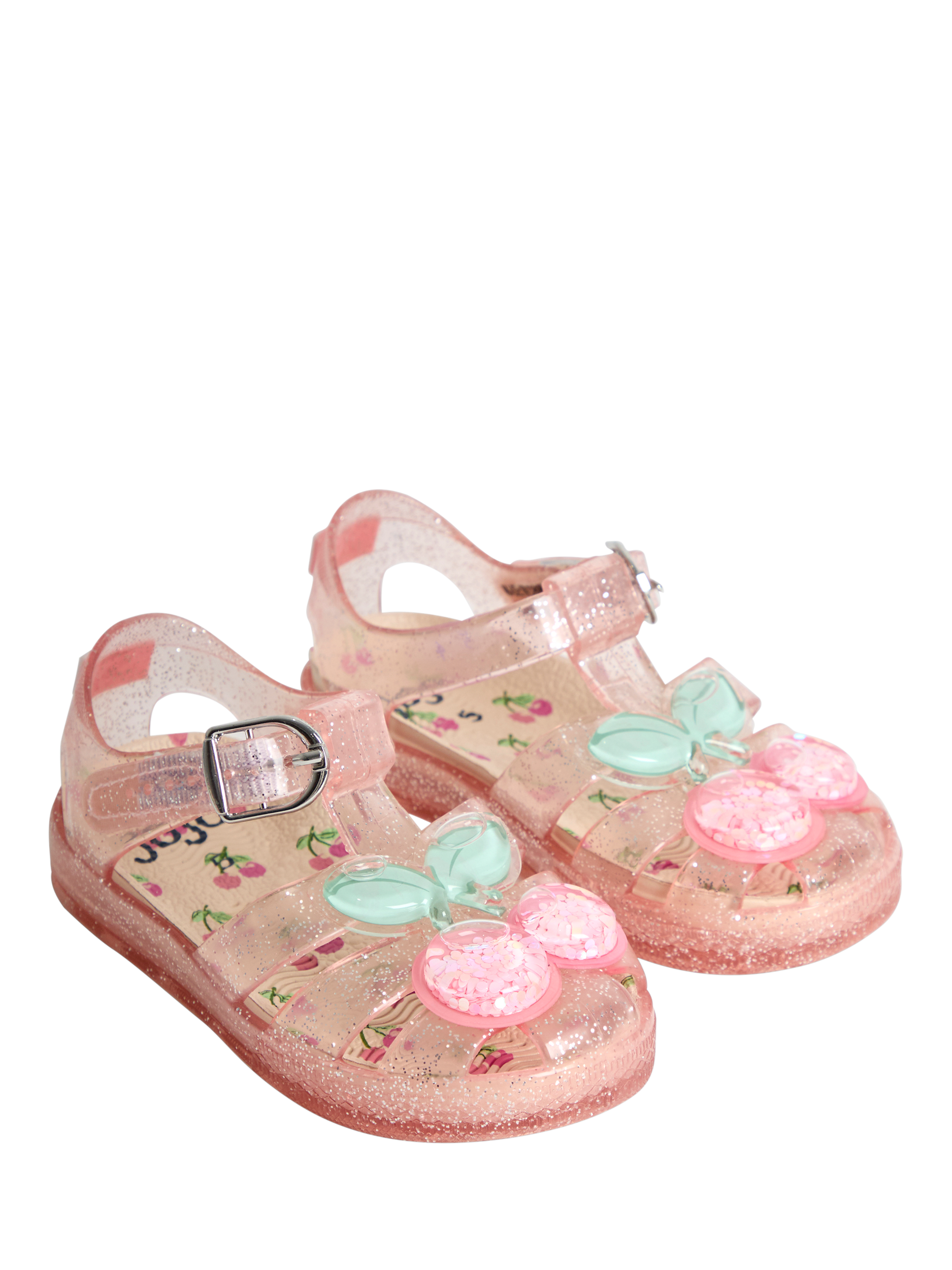 Product image 2 of 4, which shows JoJo Maman Bébé Kids' Cherry Jelly Sandals, Pink, EU21