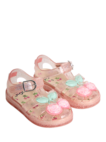 JoJo Maman Bébé Kids' Cherry Jelly Sandals, Pink - view 2, Pink