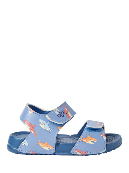 JoJo Maman Bébé Kids' Shark Pattern Sandals, Blue, Blue