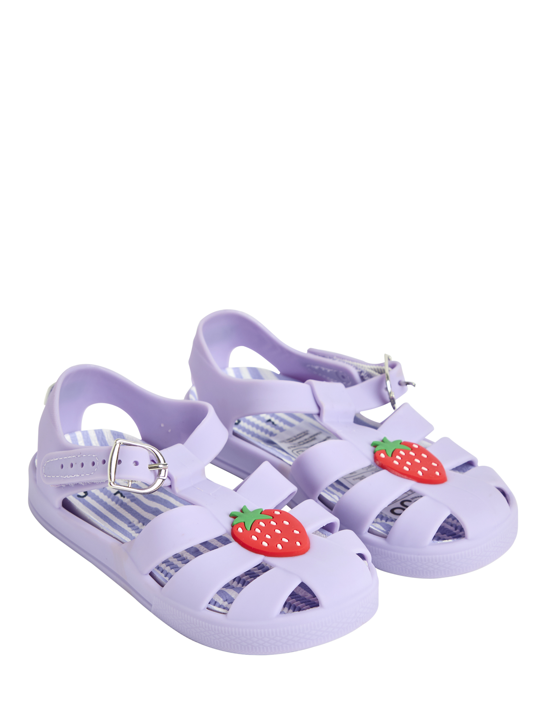 Product image 2 of 4, which shows JoJo Maman Bébé Kids' Strawberry Jelly Sandals, Lilac, EU21