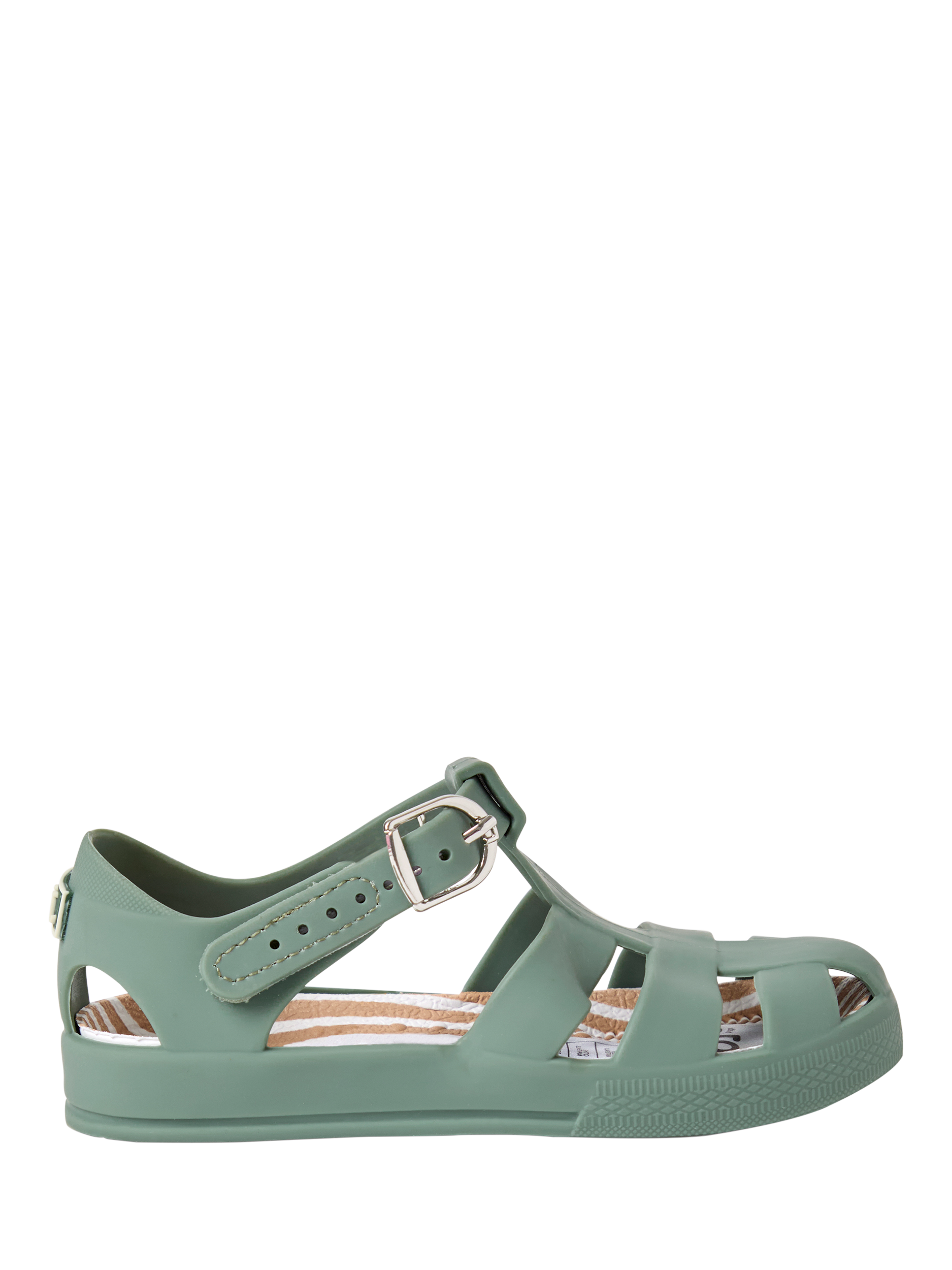 Product image 1 of 4, which shows JoJo Maman Bébé Kids' Jelly Sandals, Khaki, EU21