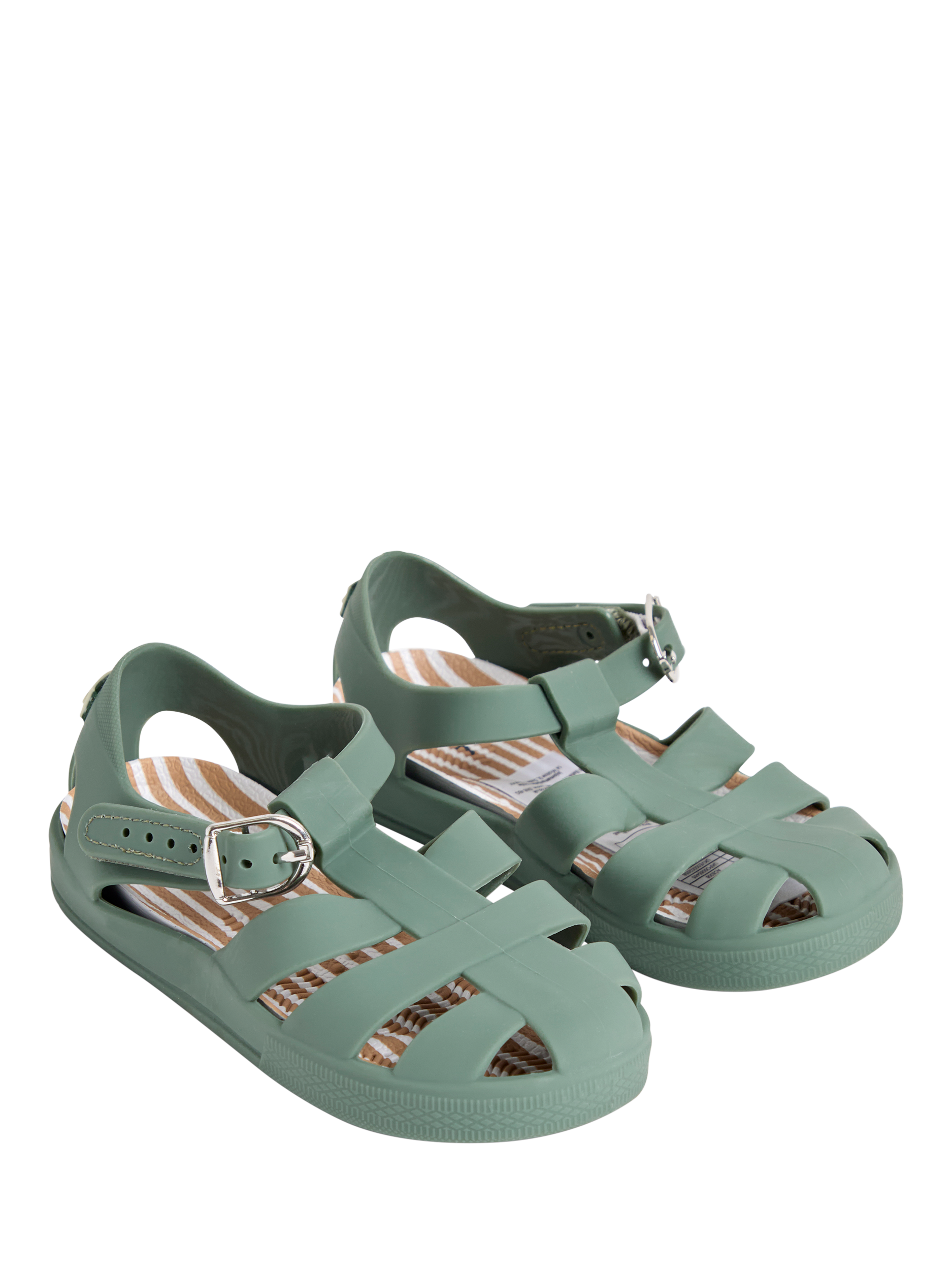 Product image 2 of 4, which shows JoJo Maman Bébé Kids' Jelly Sandals, Khaki, EU21
