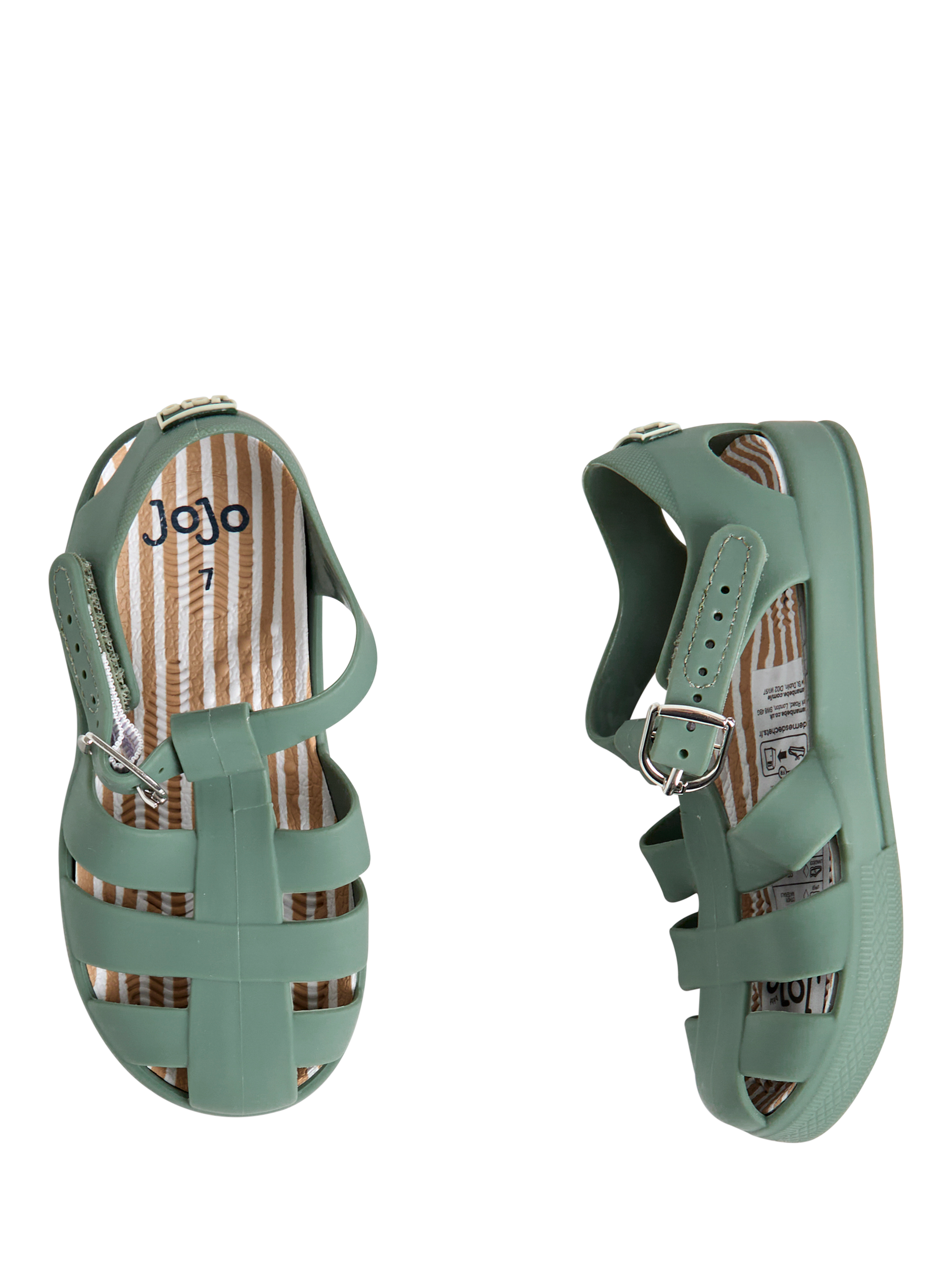 Product image 3 of 4, which shows JoJo Maman Bébé Kids' Jelly Sandals, Khaki, EU21