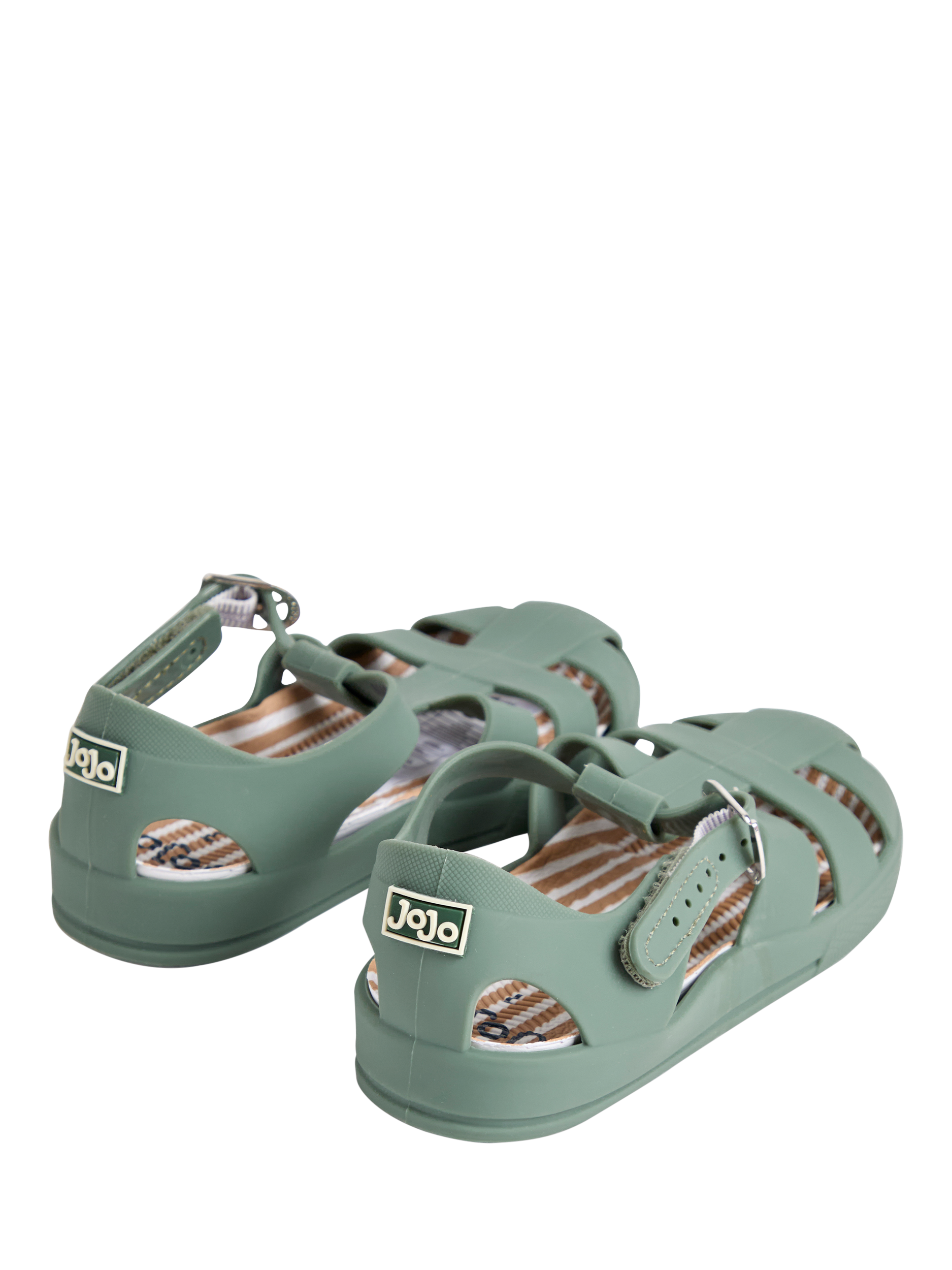 Product image 4 of 4, which shows JoJo Maman Bébé Kids' Jelly Sandals, Khaki, EU21