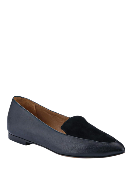 Jones Bootmaker Sicily Leather Snake Print Toe Ballerina Pumps, Black - view 2, Black