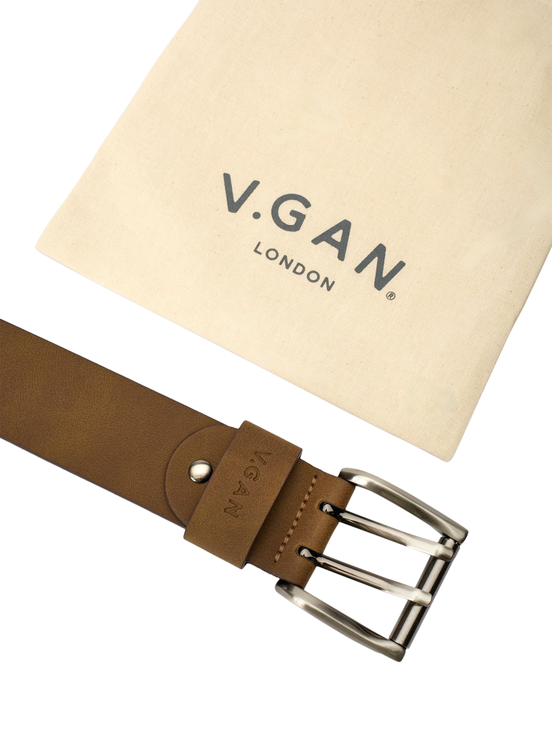 Product image 2 of 3, which shows V.GAN Vegan Casual Belt, Brown, M