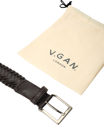 V.GAN Vegan Weave Belt - view 2, Brown