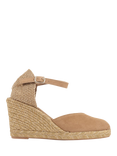 Jones Bootmaker Arabella Suede Wedge Heel Espadrilles, Sand
