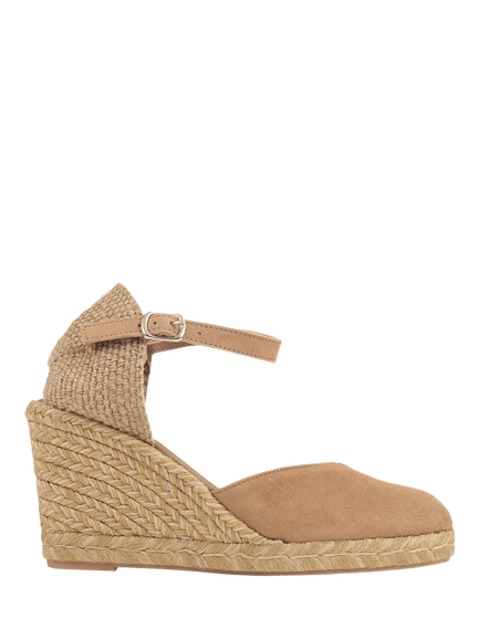 Jones Bootmaker Arabella Suede Wedge Heel Espadrilles, Sand, Sand