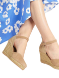 Jones Bootmaker Arabella Suede Wedge Heel Espadrilles, Sand