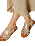 Jones Bootmaker Hali Leather Strappy Sandals, Silver