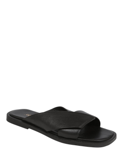 Jones Bootmaker Hazelle Leather Flat Mule Sandals - view 2, Black