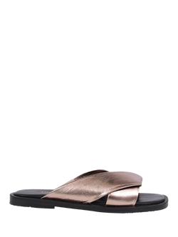 Jones Bootmaker Hazelle Leather Flat Mule Sandals, Pewter