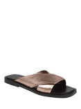 Jones Bootmaker Hazelle Leather Flat Mule Sandals, Pewter