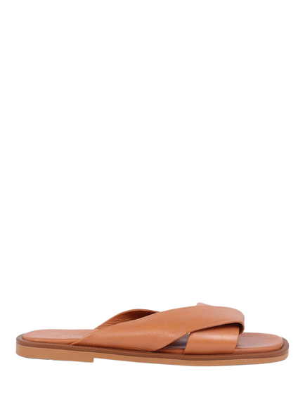 Jones Bootmaker Hazelle Leather Flat Mule Sandals, Tan