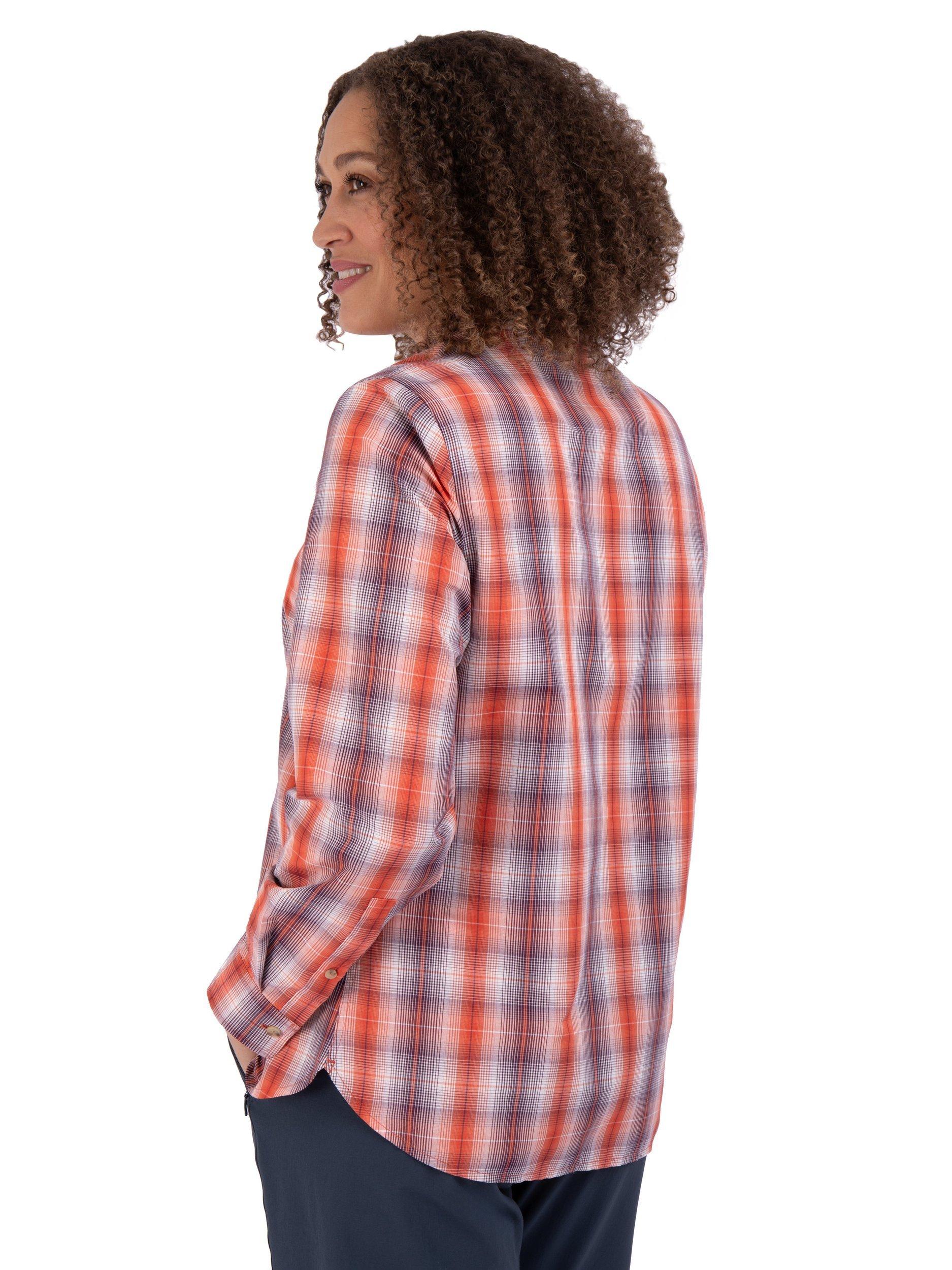 Product image 2 of 6, which shows Rohan Women's Coast Long Sleeve Shirt, Orange/Purple, 8