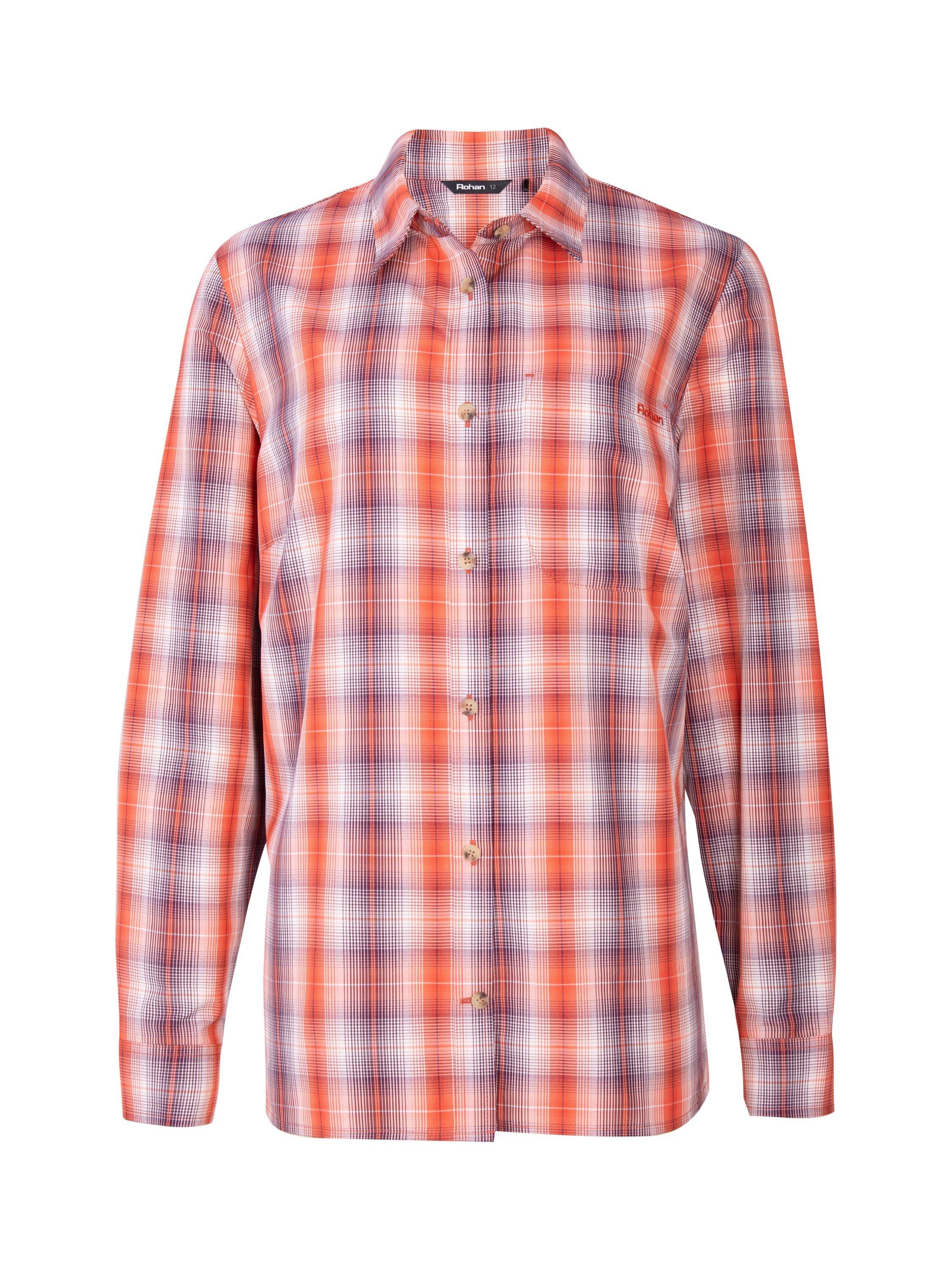 Product image 3 of 6, which shows Rohan Women's Coast Long Sleeve Shirt, Orange/Purple, 8