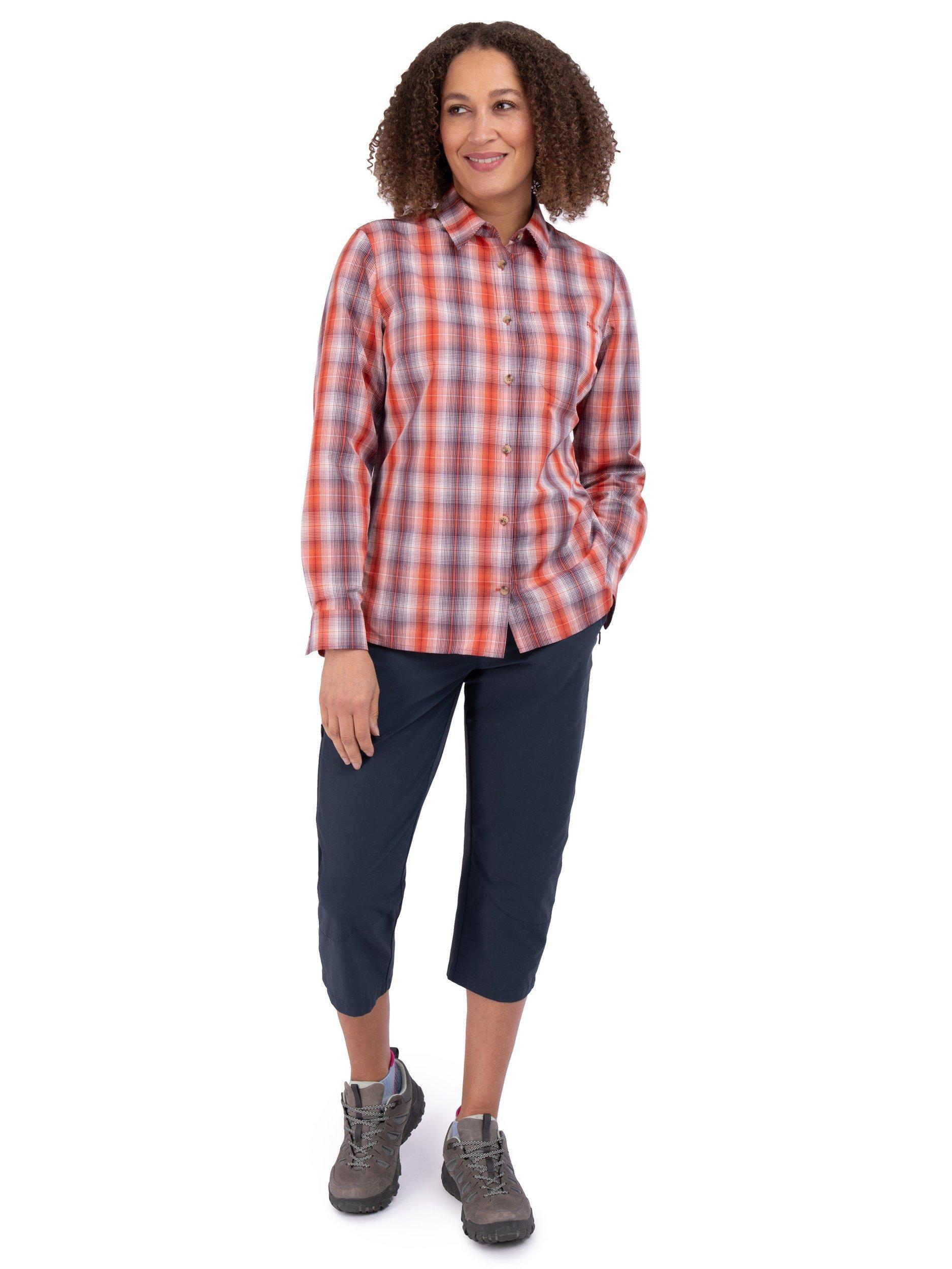 Product image 4 of 6, which shows Rohan Women's Coast Long Sleeve Shirt, Orange/Purple, 8