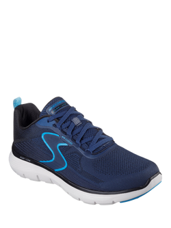 Skechers Flex Advantage 5.0 Spreelo Lace Up Trainers, Navy/Multi - view 2, Navy/Multi