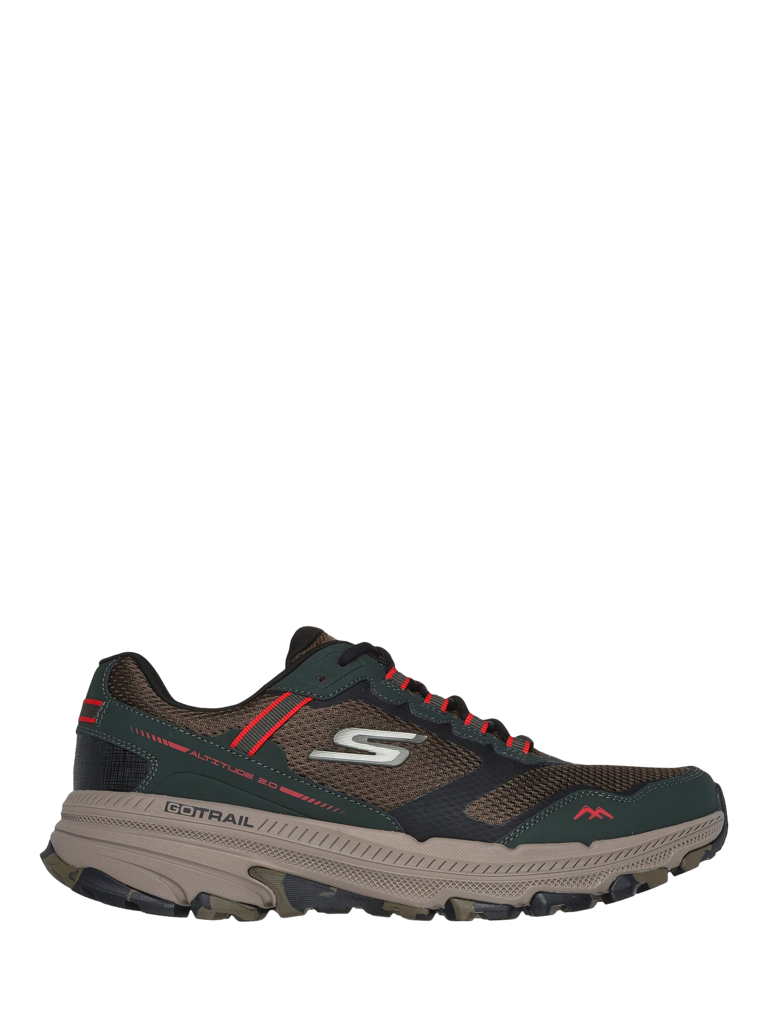 Product image 1 of 4, which shows Skechers GO RUN Trail Altitude 2.0 Marble Rock 3.0 Trainers, Olive, 6