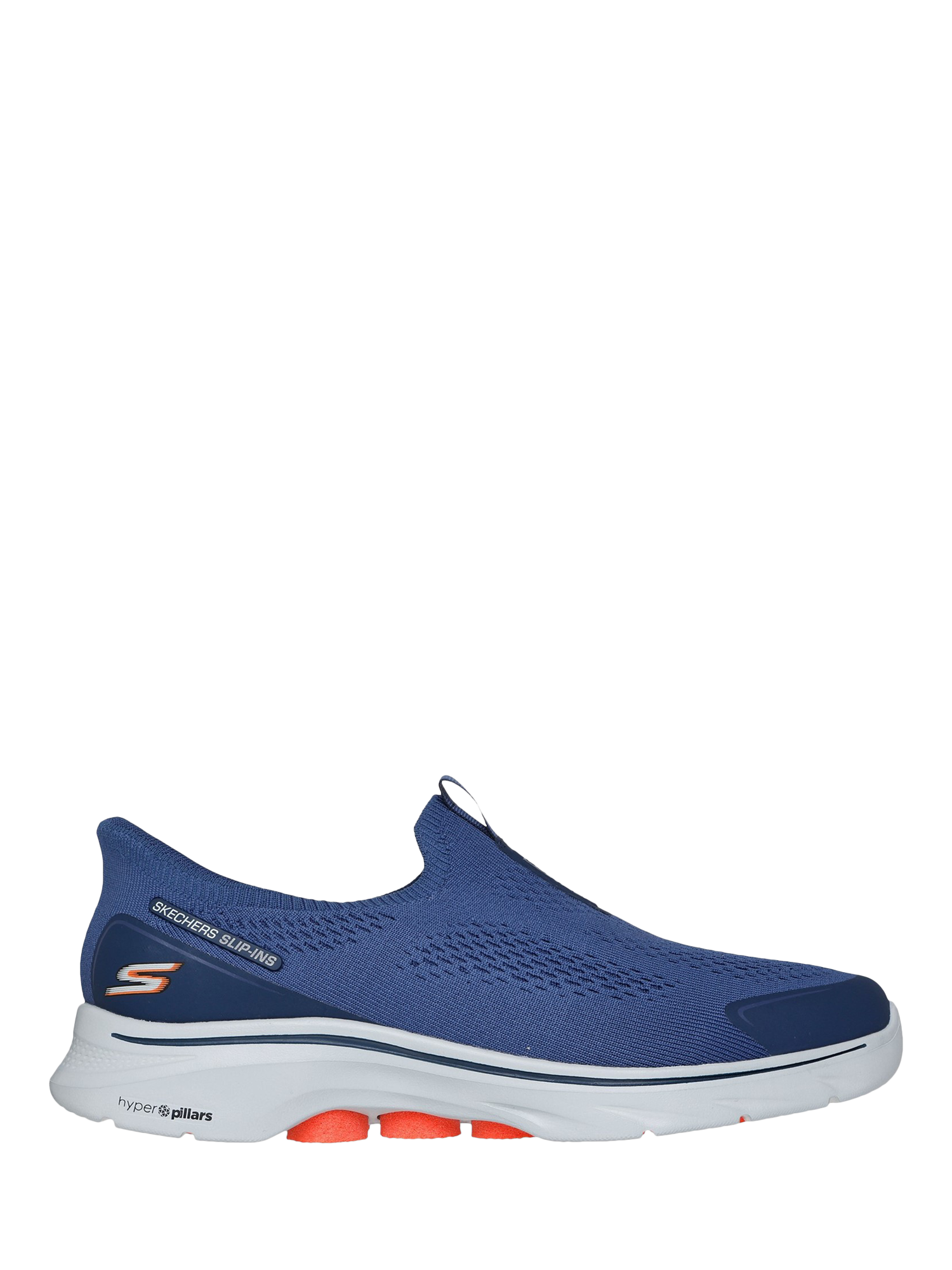 Product image 1 of 4, which shows Skechers Hands Free Slip-Ins GO WALK 7 Easy On Evolution Trainers, Navy, 6