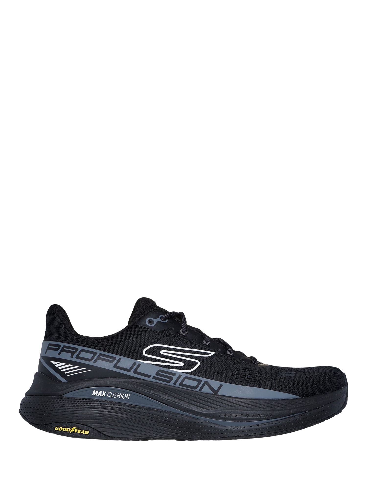 Skechers Max Cushioning Propulsion Lace Up Trainers, Black