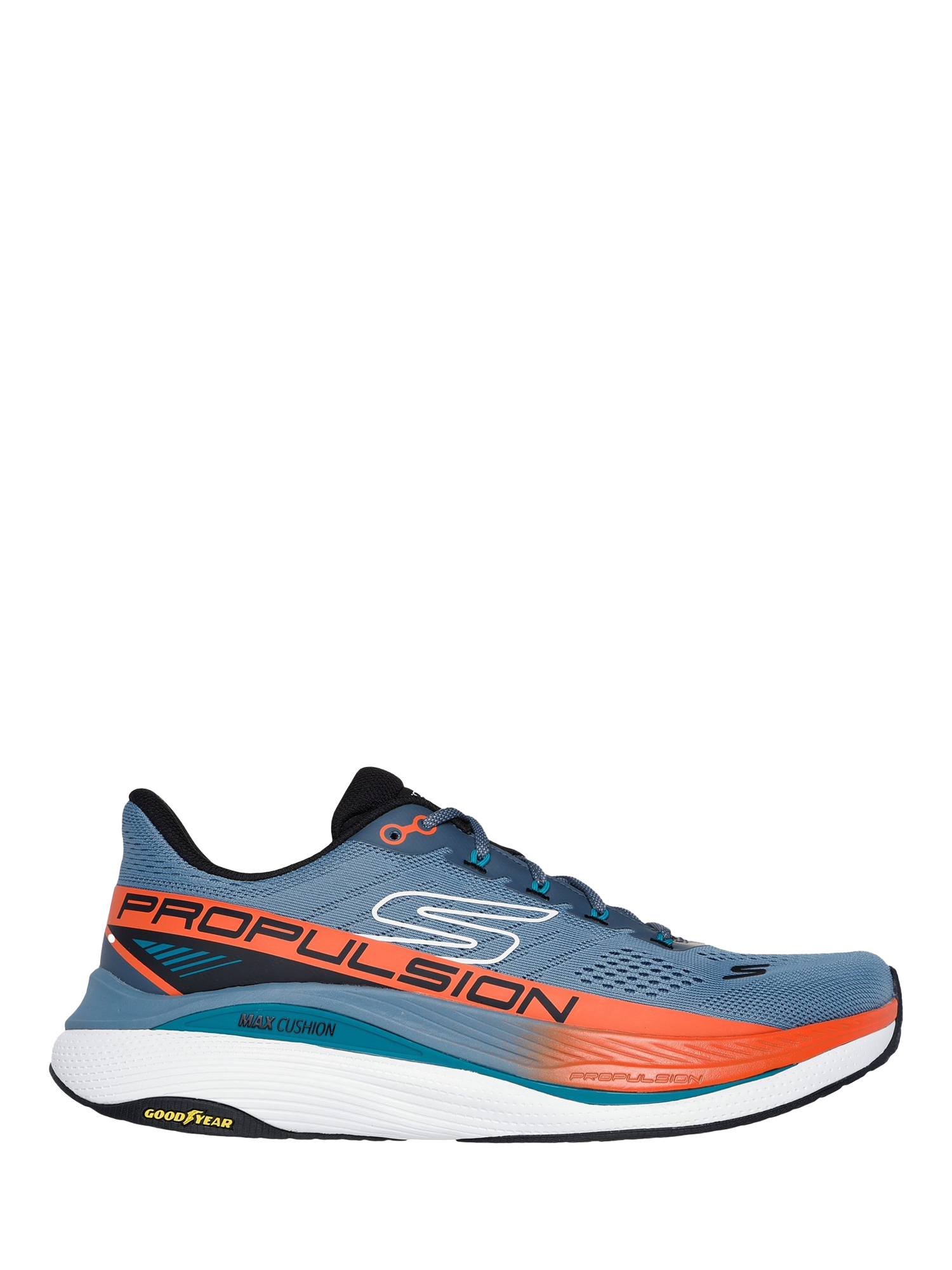 Skechers Max Cushioning Propulsion Lace Up Trainers, Light Blue