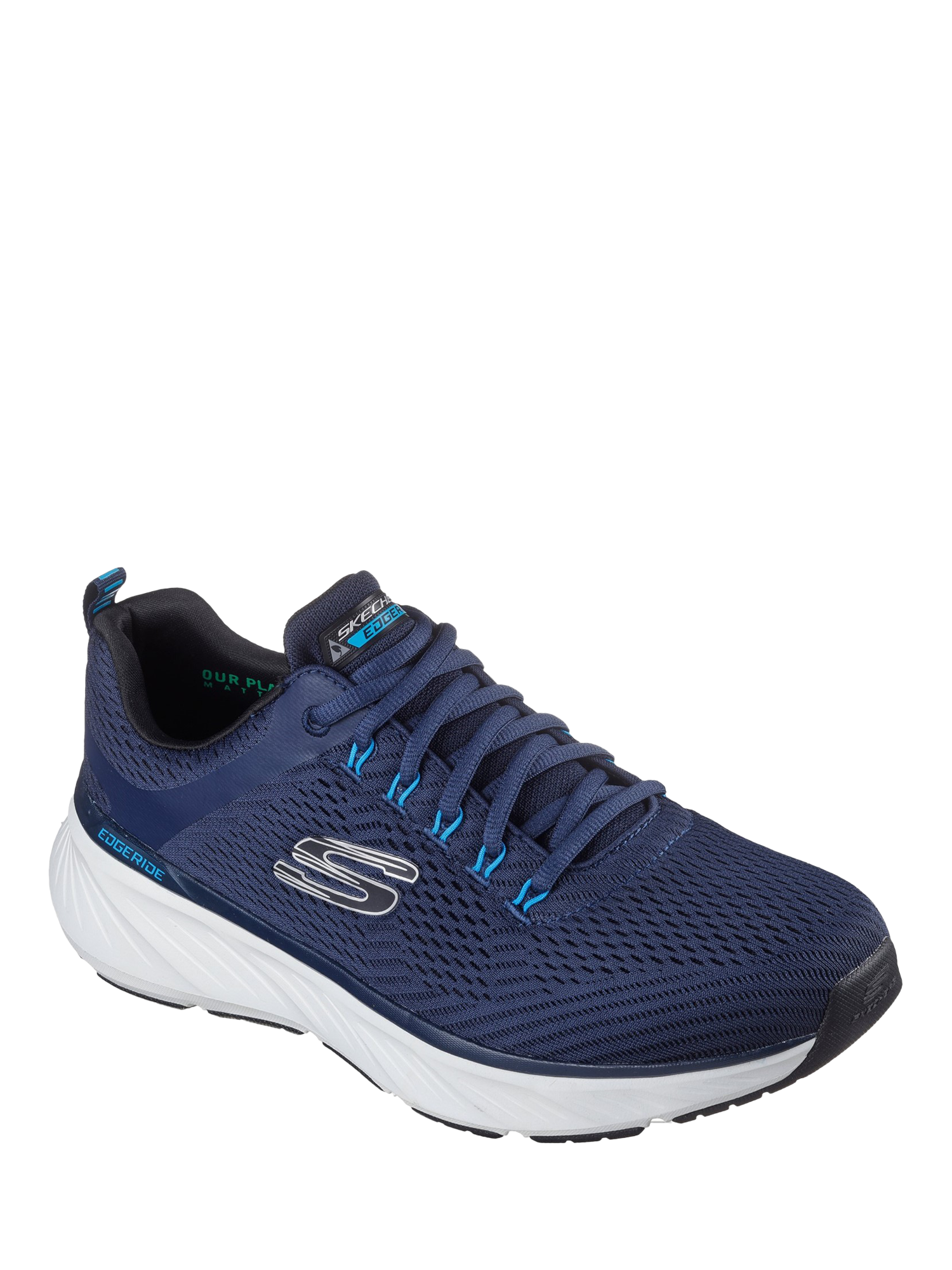 Product image 2 of 4, which shows Skechers Relaxed Fit Edgeride Contention Lace Up Trainers, Navy, 6