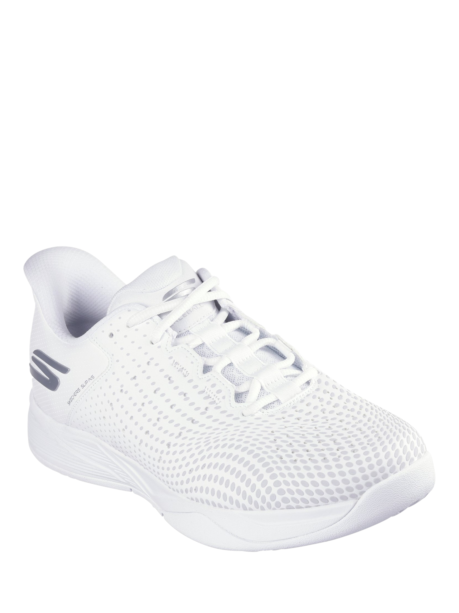 Product image 2 of 4, which shows Skechers Hands Free Slip-Ins Relaxed Fit Viper Court Reload Trainers, White, 6