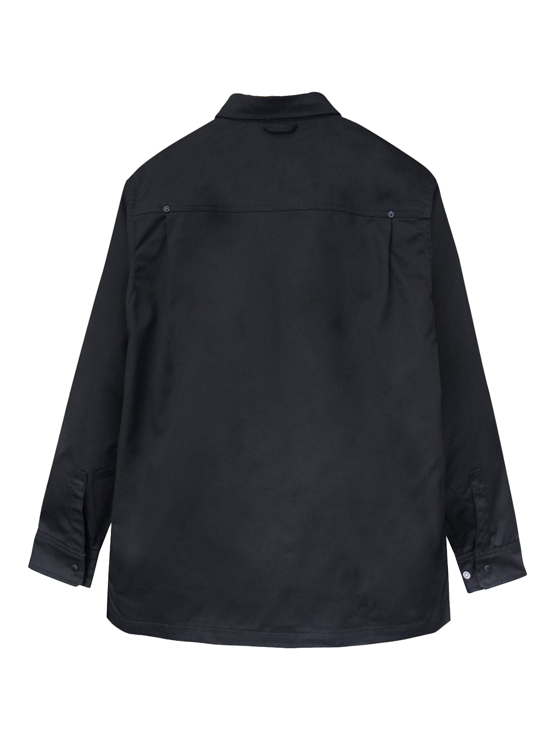 Product image 4 of 6, which shows M.C.Overalls Polycotton Relaxed Snap Button Shirt, Black, XS