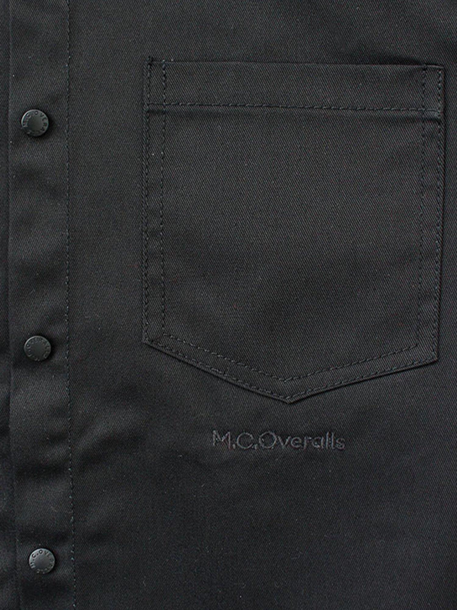 Product image 5 of 6, which shows M.C.Overalls Polycotton Relaxed Snap Button Shirt, Black, XS