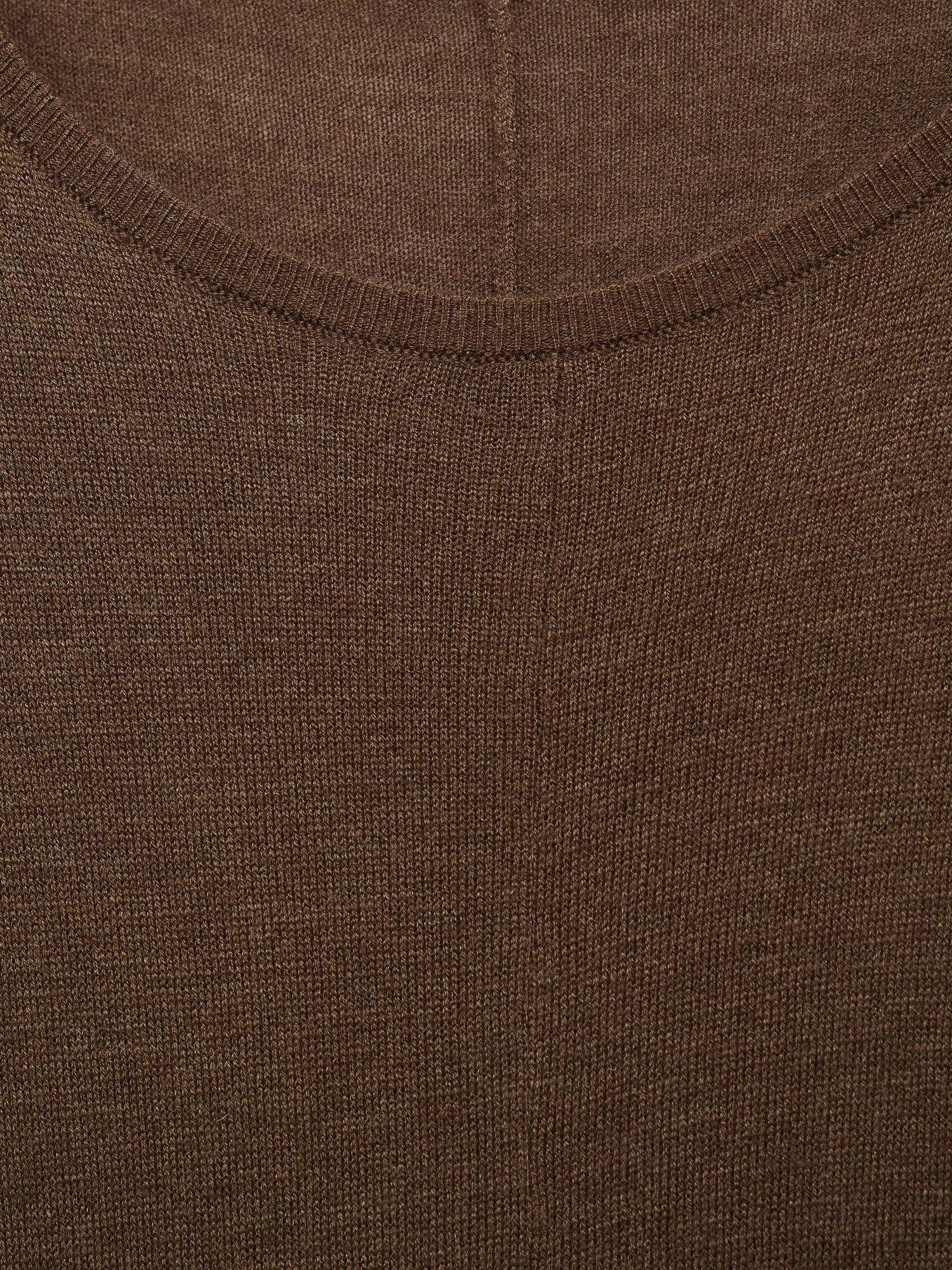 Product image 5 of 7, which shows Mango Demure Asymmetric Knit Dress, Dark Brown, 10