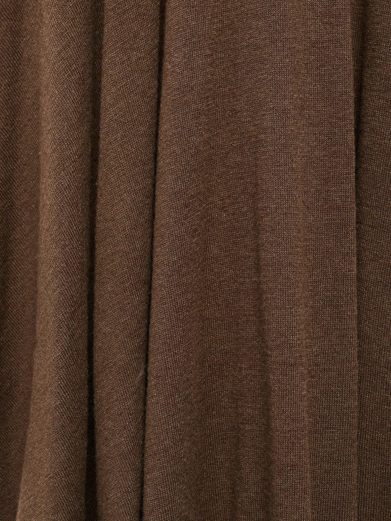 Product image 7 of 7, which shows Mango Demure Asymmetric Knit Dress, Dark Brown, 10