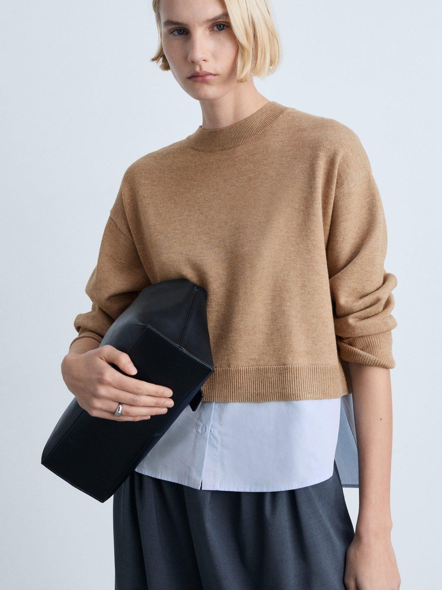Product image 1 of 7, which shows Mango Garance Knit Jumper, Medium Brown, L