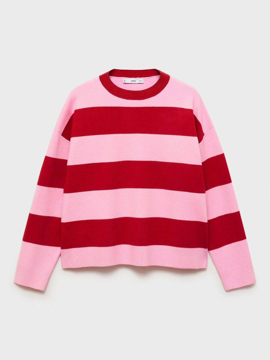 Product image 3 of 8, which shows Mango Lotuini Stripe Jumper, Red, 5XL