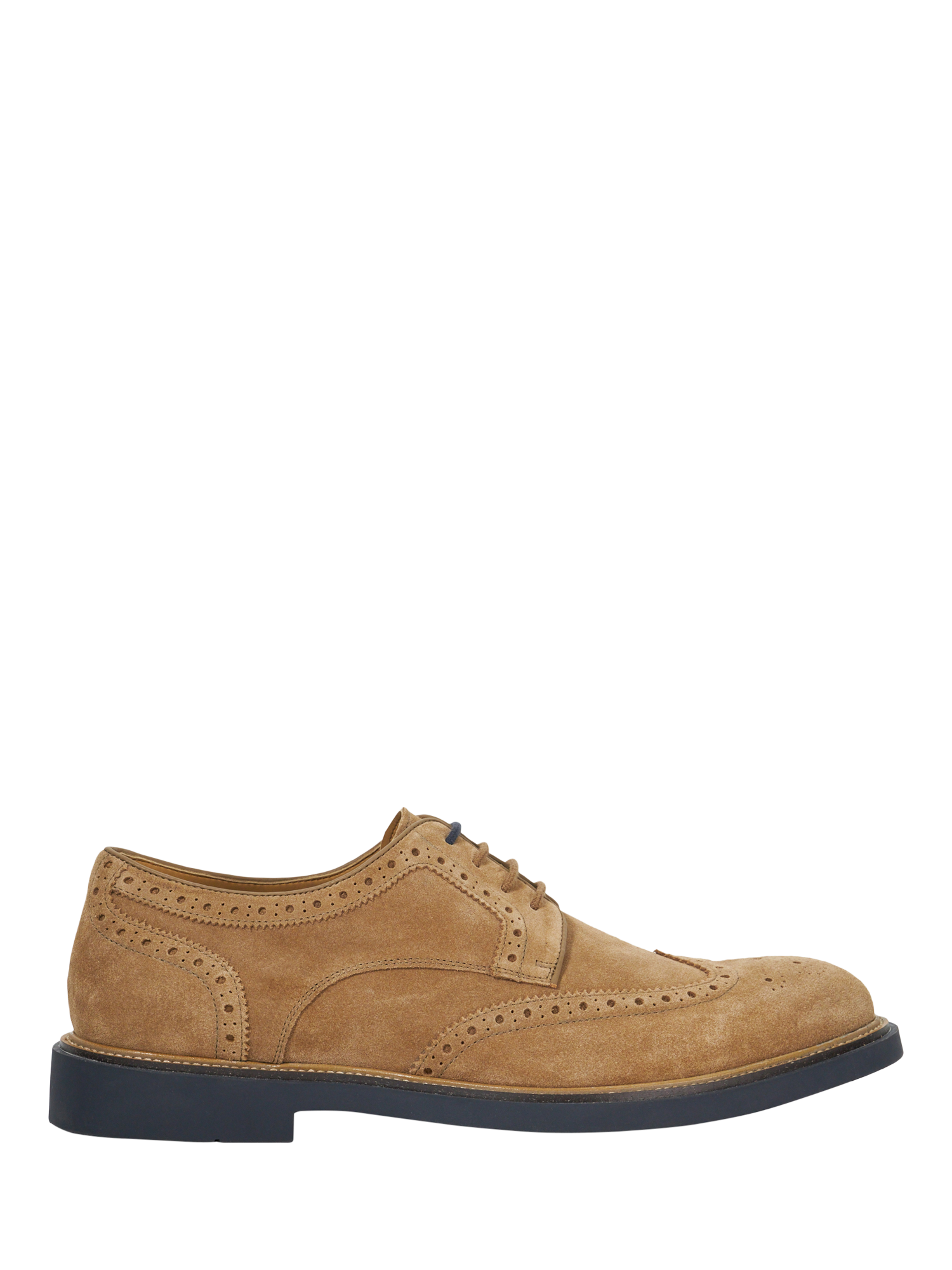 Product image 1 of 6, which shows Dune London Baileys Suede Wing Tip Brogues, Tan, 6