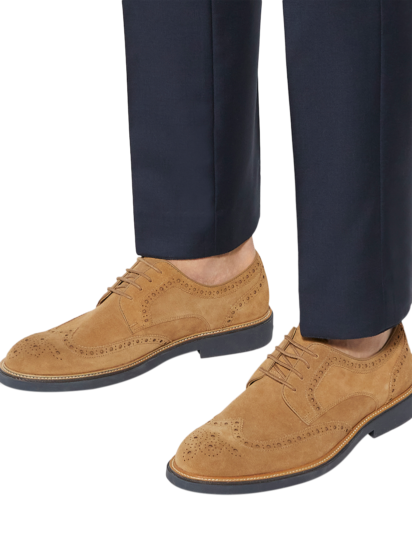 Product image 4 of 6, which shows Dune London Baileys Suede Wing Tip Brogues, Tan, 6