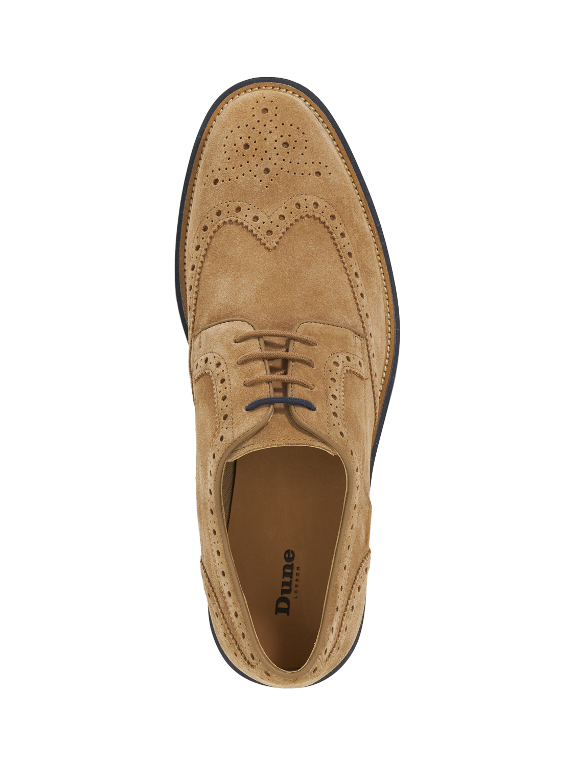 Product image 6 of 6, which shows Dune London Baileys Suede Wing Tip Brogues, Tan, 6