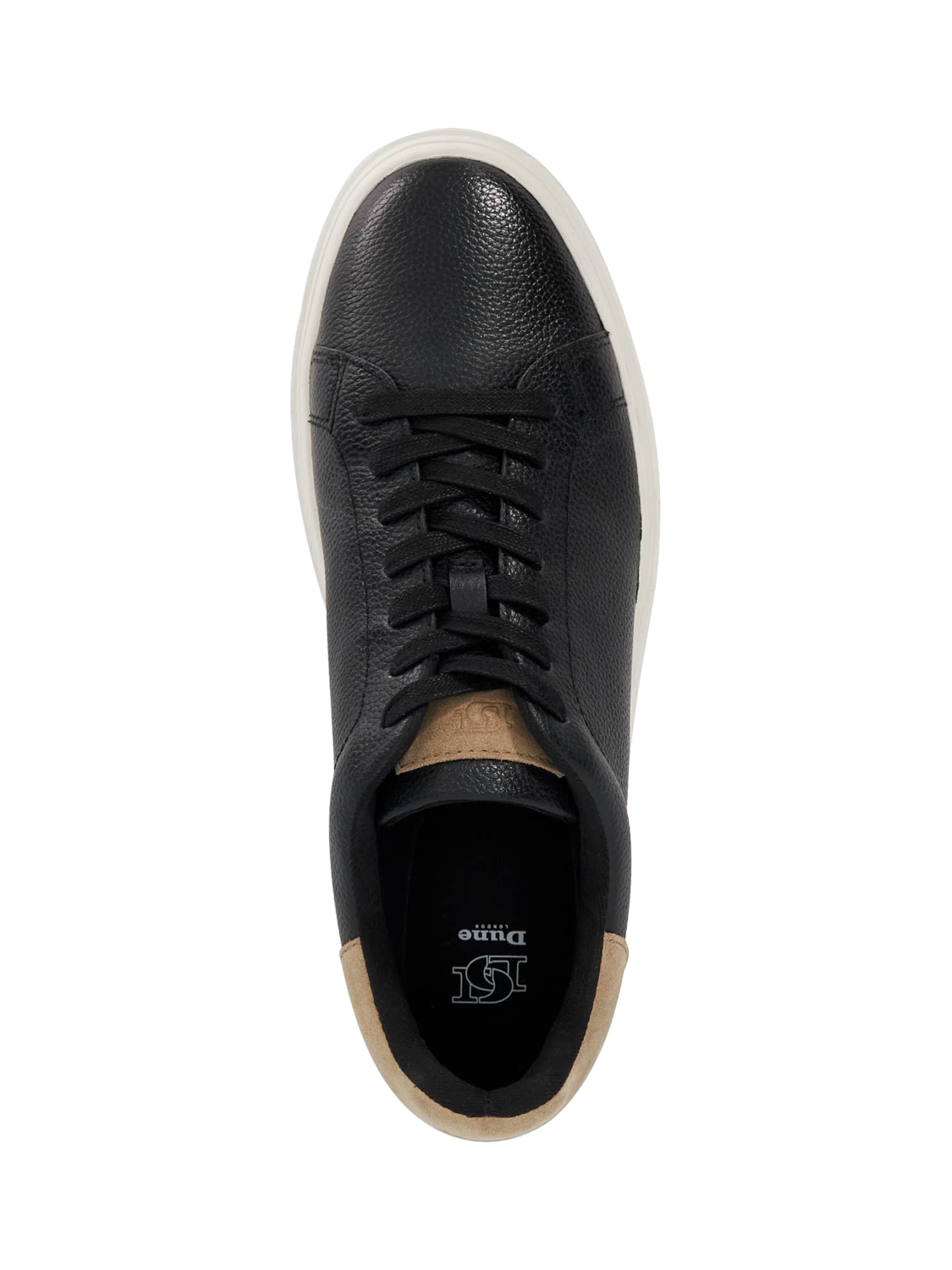 Product image 5 of 6, which shows Dune London Toyon Leather Trainers, Black, 6