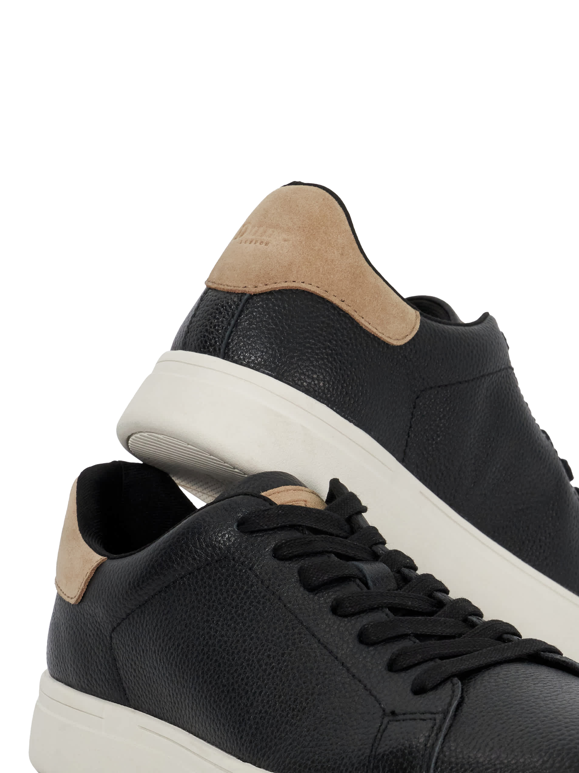 Product image 6 of 6, which shows Dune London Toyon Leather Trainers, Black, 6