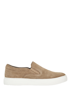 Dune London Tillos Suede Slip-On Shoes, Taupe